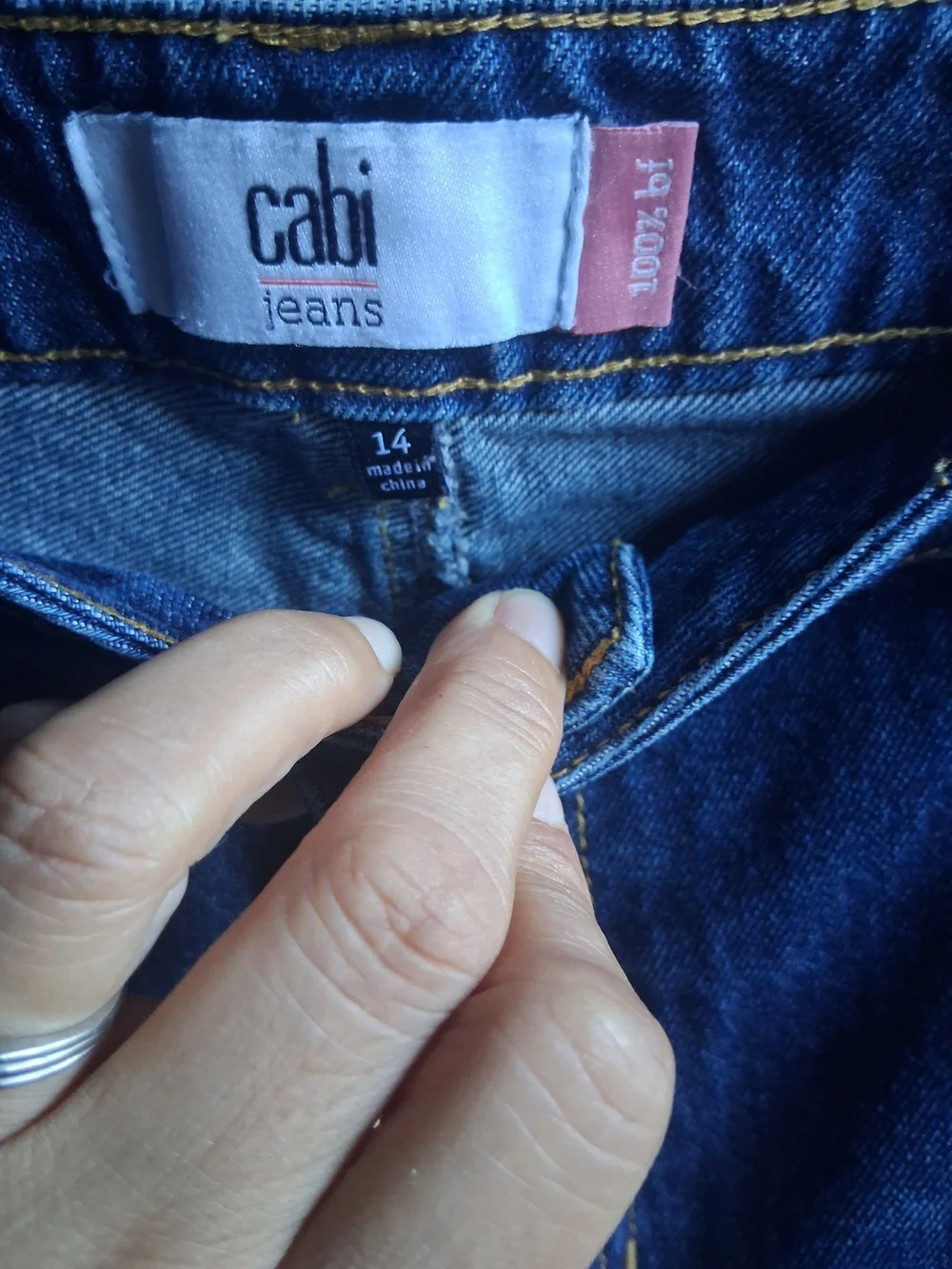 Men's Distressed Dark Blue Jeans